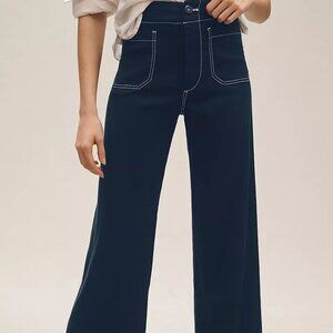 The Colette Contrast-Stitch Linen Crop